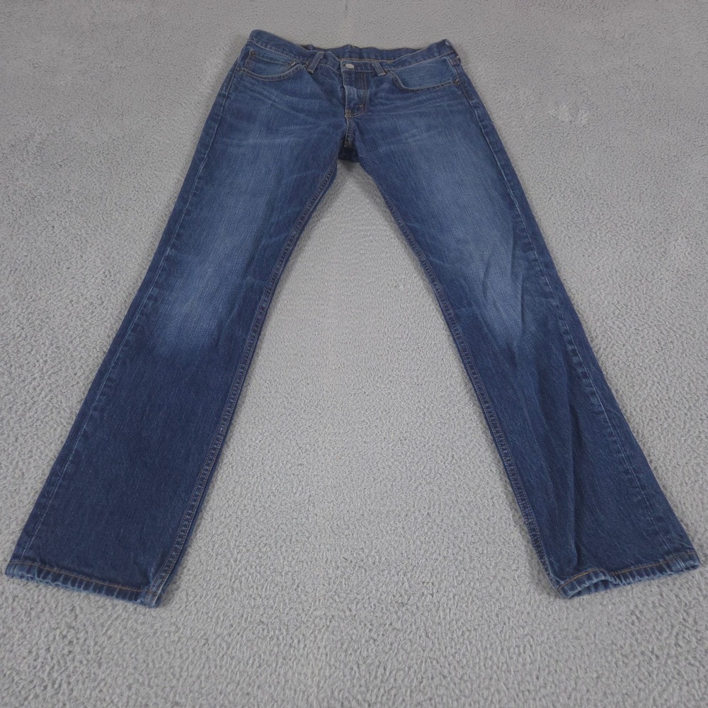 Levis Jeans Men 32x32 Blue 511 Slim Fit Mid Rise Medium Wash Denim Cotton Preppy
